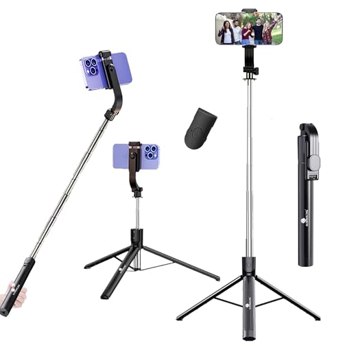 Image of Kratos K51, 67Inch / 170cm Long Selfie Stick Tripod Stand with Wireless Remote, Long Tripod Stand with 360 Rotation, Compatible with Mobile /GoPro for Travel,Compatible with iPhone and All Smartphones