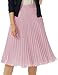 GRACE KARIN Women's Chiffon Skirts A-line Pleated Swing Midi Skirt Dark Rose Pink M