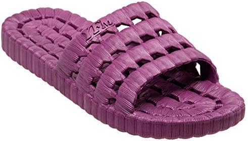 TECSWomen's Flexible PVC Lightweight Relax Water Sandal | Open Toe Slipper with Drainage Hole for Beach, Showers, Dorms, & Outdoor