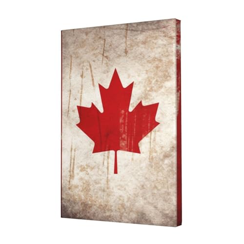 Tableau drapeau Canada rétro vintage | Déco murale moderne chambre et salon 30x45