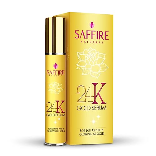 Saffire Naturals 24K Gold Serum | A Touch of Gold | Regains Skins Natural Glow |10 ml |