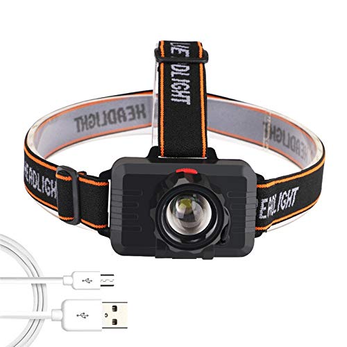 Latarka czołowa super jasna latarka czołowa T6 USB ładowalna wbudowana bateria czołowa lampa czołowa 3 tryby oświetlenie latarka