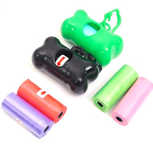 Image of Dog 3 Roll 45 Bags with Bone Shape Dog Poop Bag Dispenser Extra Thick and Strong | Leak Proof Poop Bags for Dogs | Plastic Waste Pick Up Biodegradable | Dog Potty Picker Bag | Waste Bag