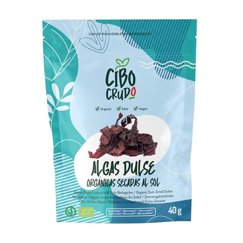 Alga dulse Ecológica - 40g. Algas Dulse del Atlantico Secada al Sol Rica en Proteínas Vitaminas Yodo Hierro y Potasio.