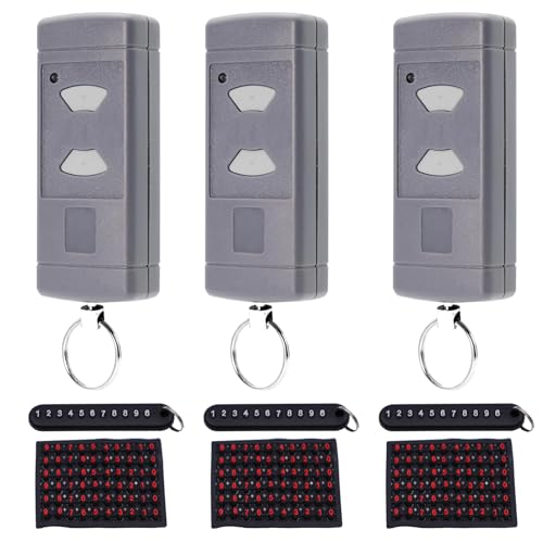 3 Stück Garagentoröffner Fernbedienung für Garagentor, Garagentor Fernbedienung, Funkfernbedienung Garagentor, Kompatibel mit Hörmann 40,685 Hz, 2 Kanäle mit Nummernschild