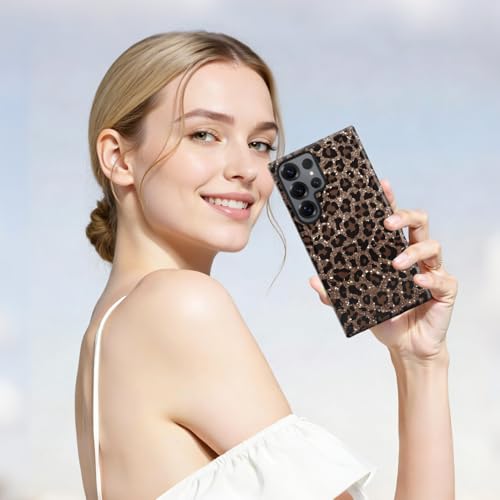 Magnetic Case for Samsung Galaxy S25 Ultra,Luxurious Cheetah Leopard Print,Shockproof 2 in 1 Dual Layer,Sparkly for Party & Commute, Women Men by Generic - Used condition - Image 3