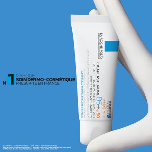 La Roche-Posay - Cicaplast Baume B5 SPF 50 - Crème Cicatrisante Réparatrice et Apaisante - Crème Visage et Corps Enrichie en Vitamine B5 & Beurre de Karité - Soin pour Peaux Sensibles et Fragilisées