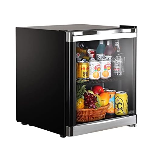 Kylskåp, 42L litet kylskåp, transparent glasdörr, dryckesisbar, oberoende vinkällare, coolt vin (Color : Black, Size : 43 * 46 * 51cm)