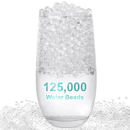 Clear Water Gel for Beads Vases, 125000 Orbis Clear Water Gel Beads for Plants, Centerpieces, Vases Filler Beads, Bolitas De Hidrogel, Gel Balls Giant Water Jelly Beads