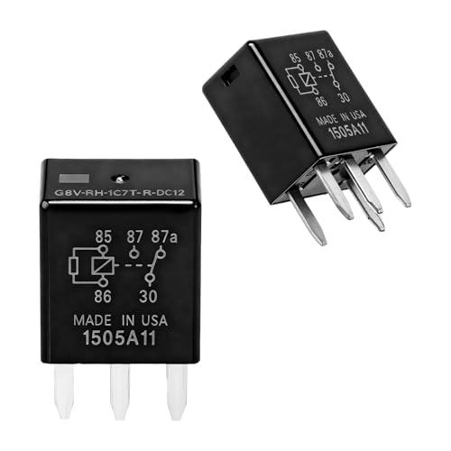 Rdxcv 2 PCS Car Power Relays, 12V 40A 5 Pin SPDT High Performance Automotive Fuel Pump Relay Replacement, OEM#G8V-RH-1C7T-R-DC12 Multi-Purpose Standard Relay for Electrical System