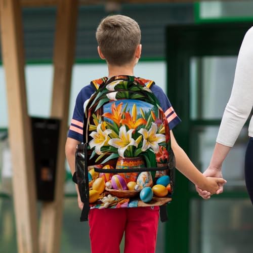 Ensemble sac à dos scolaire ado fille garçon et trousse de rangement œufs colorés