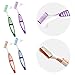 Yeetandoo Random Color Premium Dual-Sided Denture Cleaning Brush with Multi-Layered Soft Bristles and Rubber Anti-Slip Handle - Portable False Teeth Cleaning Tool for Efficient Denture Care (1)