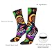 XZDZDX Leopard theme Polyester Mid-Calf Socks 2 Black-2 for Unisex - Skin-Friendly Elastic Fashion Crew Socks