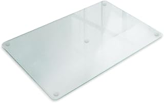 Snijplank Gehard Glas 52x30 cm | Makkelijk Schoon te Maken | Met Antislip Siliconen Voeten | Hittebestendig | Rechthoekig | voor de Keuken | Matglas | Krasbestendig |Melkglas