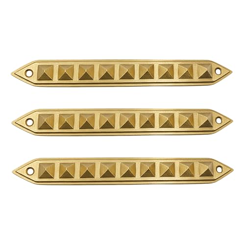 Image of Brass 9 Pyramid Strip |Size- 7Inch |Weight of 1 Pyramid Strip- 104gm Approx |Vastu Remedy Tool |Strip with Pyramid Design for Correcting Corner | Home & Spritual Decor | Pack of 3