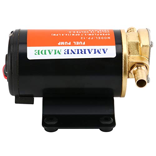 Amarine Made 12V Scavenge Impellor Gear Pump- For Diesel Fuel Scavenge Oil Transfer (Black) #TOP5