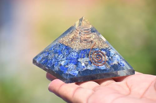 Image of Lapis Lazuli Pyramid |2-Inch|Natural Lapis Lazuli Crystal Pyramid for Wisdom, Intuition, and Spiritual Growth|Ideal for Meditation and Gifting