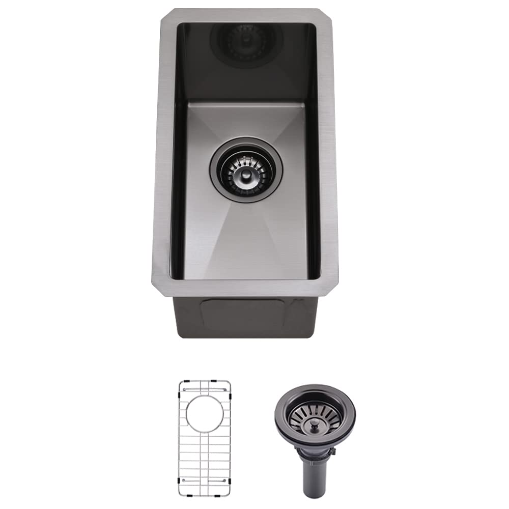Bar Sink Undermount Black Bokaiya 10x18 Mini Sink Black Stainless