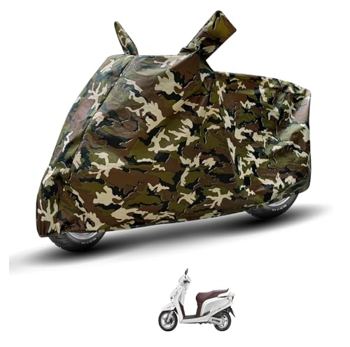 Image of Auto Hub Waterproof Scooty Cover Compatible with Aviator Dustproof, UV Protection Two Wheeler Scooty Aviator Cover - Army Print