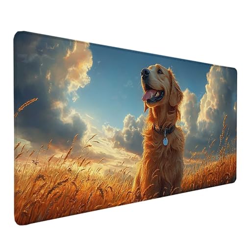 Cadeau femme tapis de souris géant motif chien pour esthétique bureau