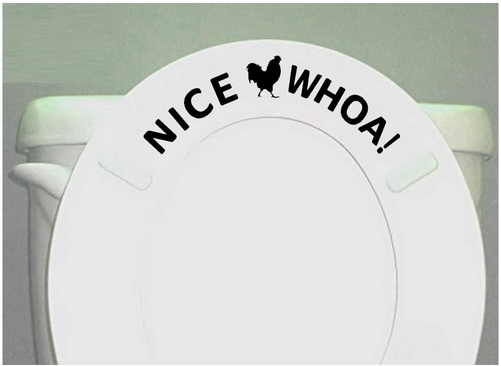 Whoa Nice Rooster Sticker Decal for Toilet Seat Funny Vinyl Sticker