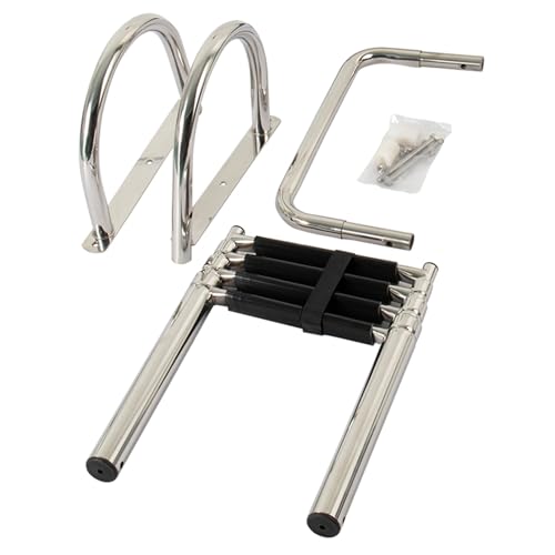 Escalera plegable para piscina en acero inoxidable 130 cm miniatura 7