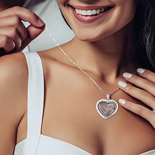 Hicarer 24 Pcs Rhinestone Pendant Trays Set Including 8 Heart Shape Double Sided Blank Pendant Charms With 16 Glass Domes Blank Discs Necklaces Halloween Jewelry Making (Silver) #TOP4