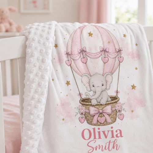 Image of Personalized Baby Blanket for Girls, Custom Nursery Blanket with Name, 30 x 40 Inch Soft Minky Blanket for Baby Toddlers, Newborn Print 11