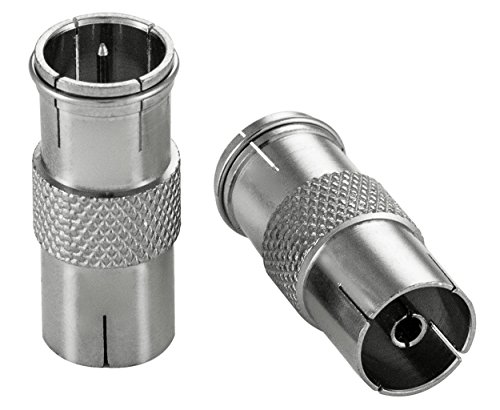 POPPSTAR 2x SAT adapter (F-Quick jack to IEC antenna socket), connection, extension for coaxial cable to antenna cable silver