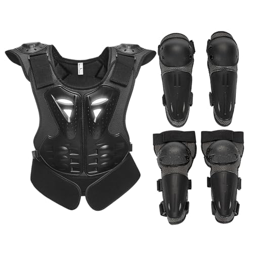 Equipo De Motocross Juvenil - Chaleco Protector con Rodilleras Y Coderas - Equipo de Protección para Motocross - para Montar Patinar Skate Bici Moto Actividades al Aire Libre