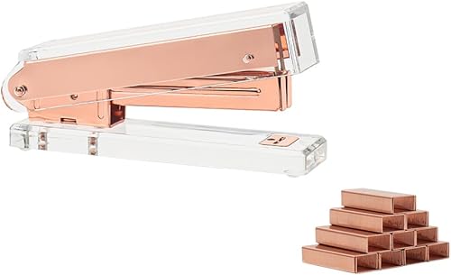 Engrapadora manual de acrílico transparente n. 10 para grapas #10, grapadoras de metal duraderas de capacidad para 15 hojas, suministros de