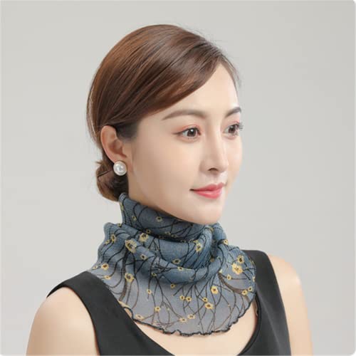 Summer Scarves for Women Floral Chiffon Neck Guard False Collar Elastic Bib Wraps Holiday Scarf Gift3