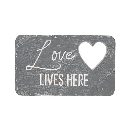 Pavilion Gift Company – Love Lives Here – 7” Indoor Outdoor Weatherproof Decorative Garden Stepping Stone Plaque Encouragement Inspirational Housewarming