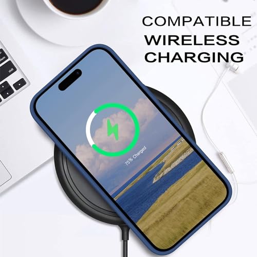 Image of M Cart Compatible with iPhone 13 Pro Max Case 6.7 Inch Liquid Silicone Soft Gel Rubber Slim Microfiber Lining Cushion Cover Shockproof Protective Phone Case for iPhone 13 Pro Max -Ocean Blue