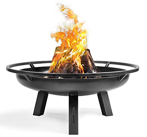 CookKing Porto Cuenco de Fuego Ø80cm - Barril de Fuego y Chimenea para Veladas Atmosféricas - Chimenea de Exterior - Chimenea de Terraza - Estufa de Jardín de Acero - Estufa de Leña - 80x80x39 cm cm