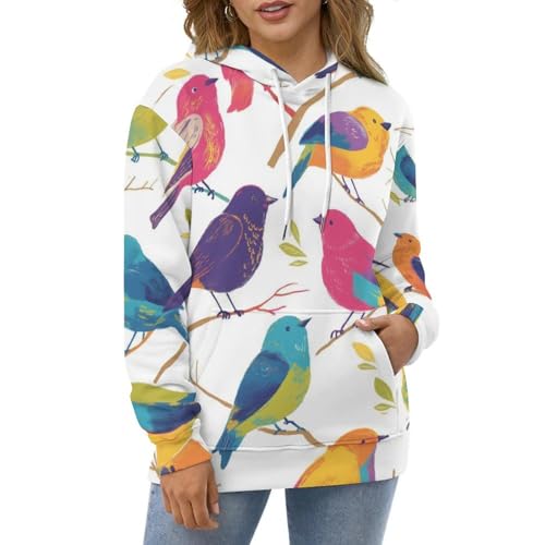 Oiseaux colorés sweat à capuche chaud et confortable contre la fraîcheur - 2