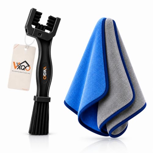Image of Chain Cleaning Brush for Bike Bicycle Cycle with Duster Heavy Duty Chain Cleaner Tool for Dirt Grease Removal Easy Grip Durable Handle (Multicolor, Set of 2)