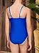 blibean Tween Girls Swimsuits Little Kids Summer One Piece Adjustable Hawaii Beach Bathing Suit Big Girl Fashion Solid Swimwear Traje De Baño para Niñas Size 8-9 Year Old Royal Blue