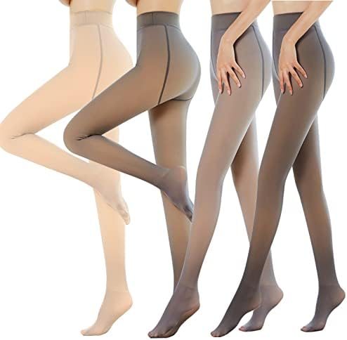 SIMYJOY Thermal Tights for Women Fleece Lined Fake Translucent Pantyhose High Waist Warm Winter Leggings Opaque Tight