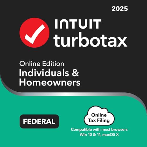 TurboTax Online 2025, Individuals & Homeowners, Federal Tax Return [Online Activation Code]