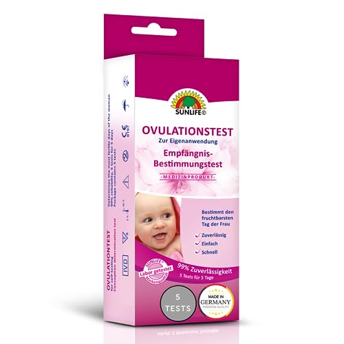 SUNLIFE Ovulationstest 1 x 5 Stück I präzise & sichere Ovulationstests 25...