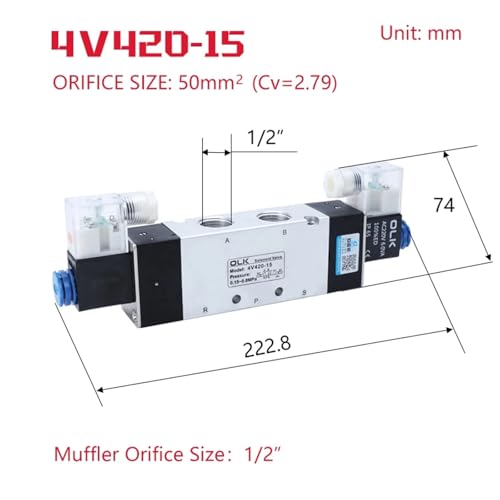 Electrovanne de commande 4V420-15 AC110V eviter chute pression air - 3