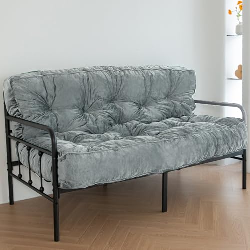 Maxyoyo 8 Inch Futon Mattress, Velvet Floor Mattress Shredded Foam Filling cover