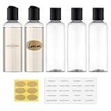 Travel Bottles for Toiletries 3.4 oz - Travel Size Containers for Shampoo Plastic - Small Empty Lotion Squeeze Bottle for Liquid TSA Approved - Leak Proof Mini Conditioner Refillable Clear 100ml