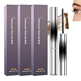 Ironeye Mascara,Iron Eye Faccelove's Wimperntusche Wasserfest,Long Lasting Mascaras Schwarz Brown,3D Iron-Eye Mas-Cara,Eyelash Curler Make Up,Tubing Eyelashes(3 Stück,Brown)