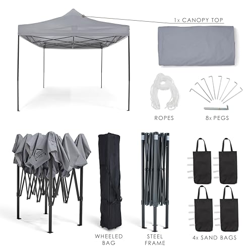 All Seasons Gazebos 3x4.5m vollständig wasserdichtes Faltpavillon - Metallisch Grau