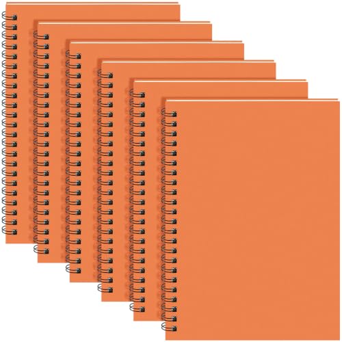 Image of Yahenda 6 Pcs Spiral Notebooks,1 Subject,Wide Ruled, Orange