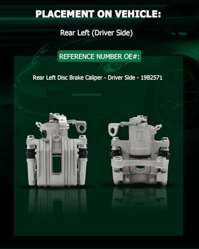 Image of SCITOO Rear Left Brake Caliper With Bracket 19B2571 Compatible For Audi TT 2000-2006 For Volkswagen For Type 1 2000-2010 For Volkswagen For Golf 1999-2006