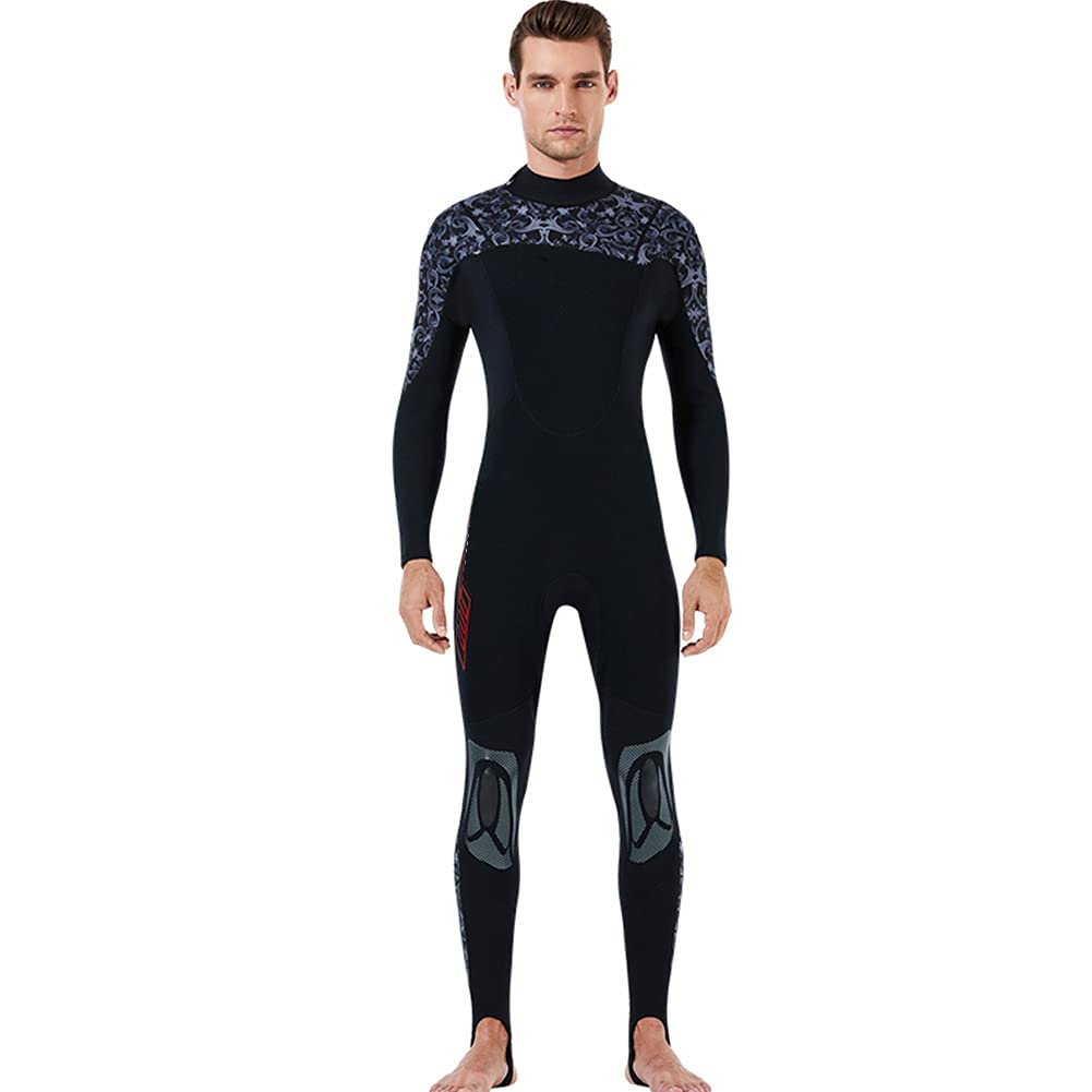 Costume da Bagno Subacqueo a Maniche Lunghe 3MM in Neoprene, Attrezzatura per Surf e Snorkeling, per Unisex, Grigio S