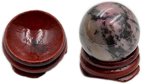 Miniatura 7 de AD Beads Bola redonda de armonía con piedras preciosas naturales, esfera curativa de cristal, masaje, roca de 20  1.969 in (05 jade limón oliva,